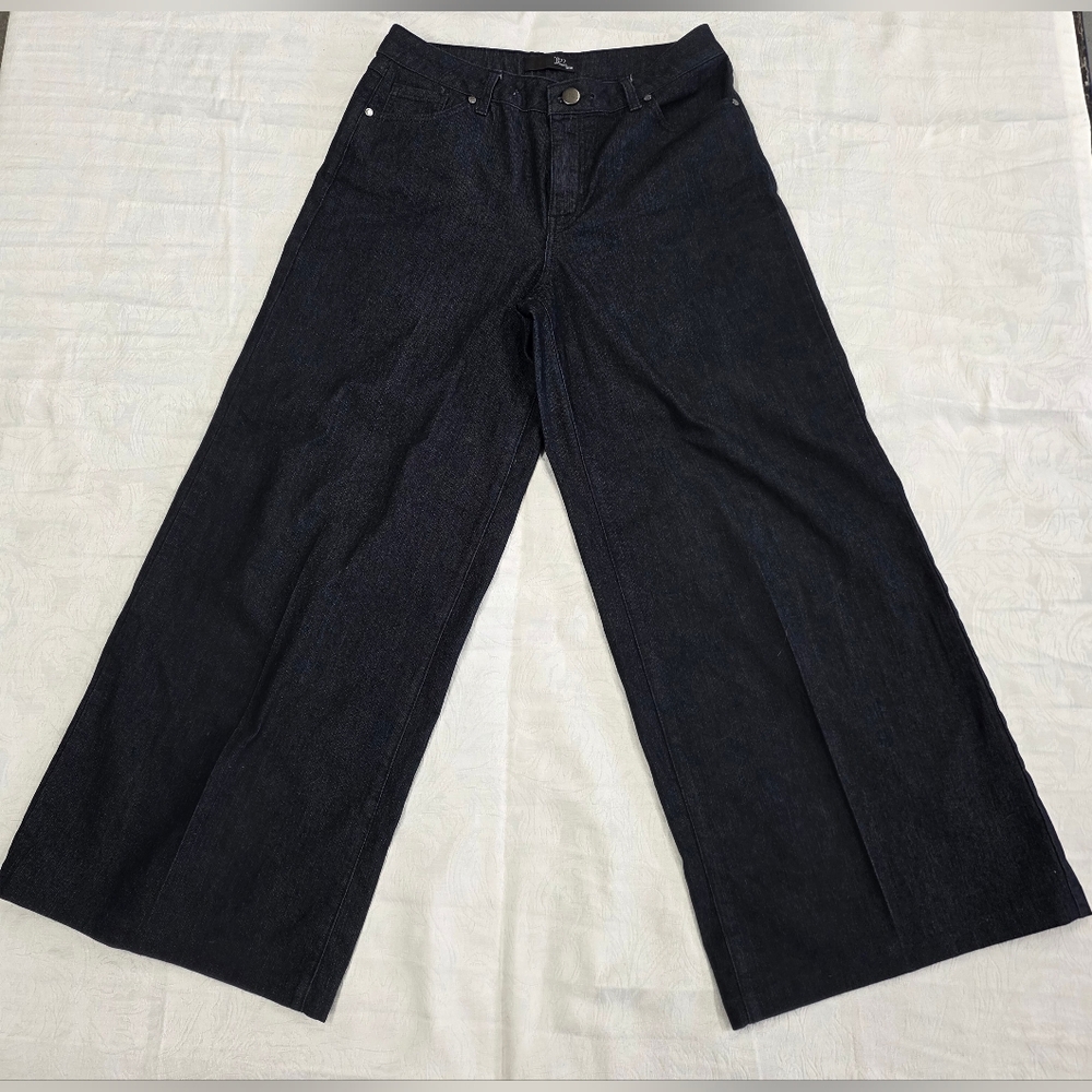 1822 Denim High-Waisted Wide-Leg Jeans - Dark Indigo Wash